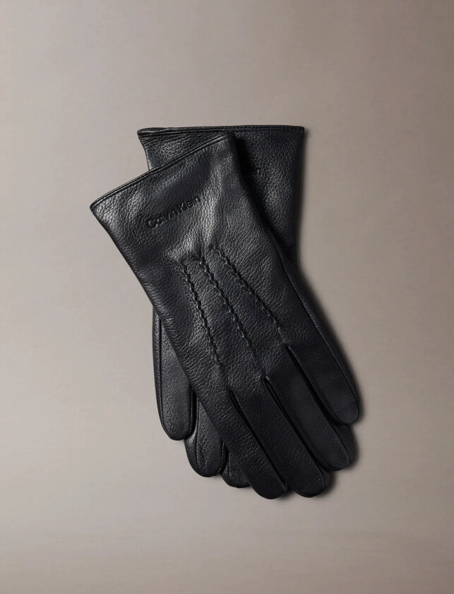 Classic Pebble Leather Gloves - Black - M/L