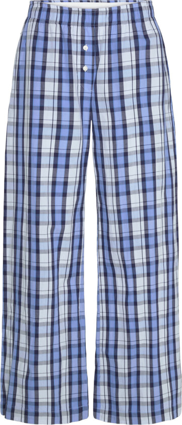 Wide-Leg Cotton Twill Trousers - Blue - M