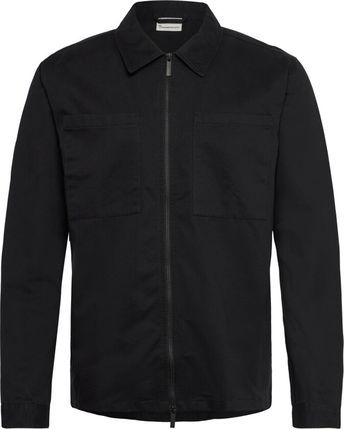 Twill Zip Overshirt - Black - M