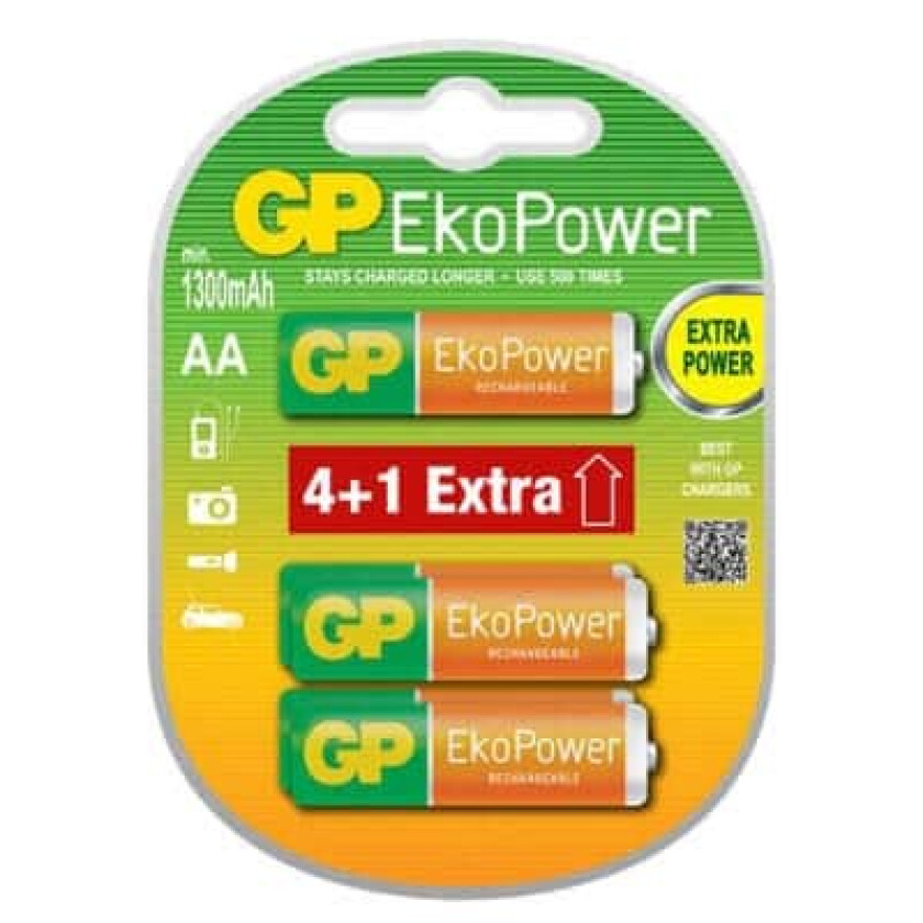 Batteri EkoPower AA 1300mAh 4+1