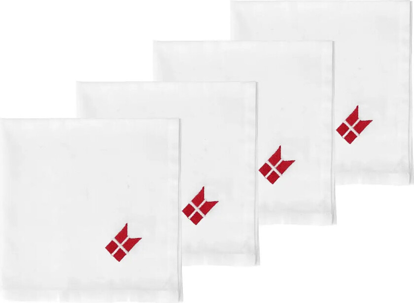 Stofservietter Tillykke 4 Stk. - White - 40X40