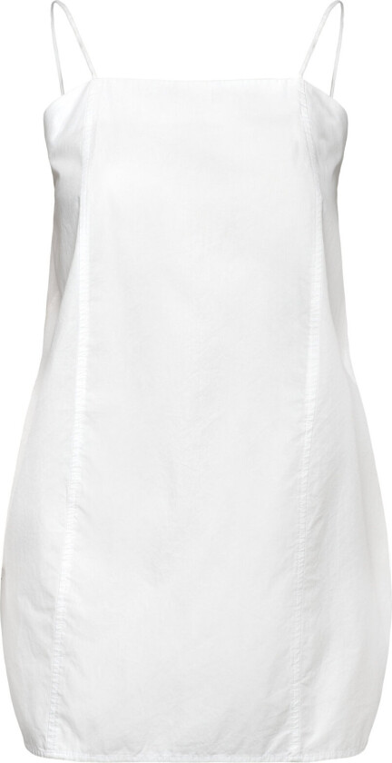 Tie-Back Twill Mini Dress - White - XXS