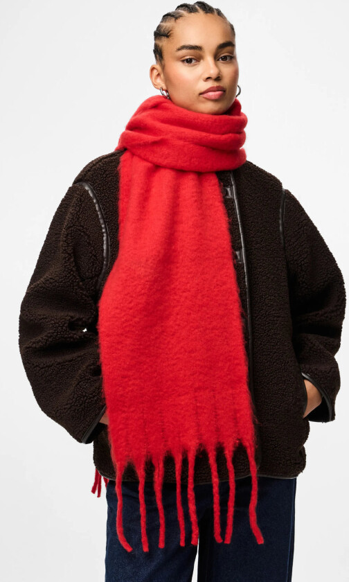 Pclulu Solid Long Scarf Pwp Bc - Red - ONE SIZE