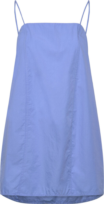 Tie-Back Twill Mini Dress - Blue - XXS