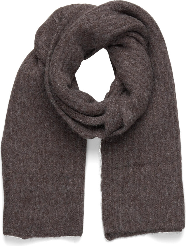 Rwtulip Wool Blend Rib Knit Scarf - Brown - ONE SIZE
