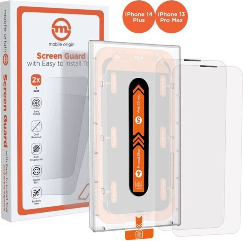 Mobile Origin Screen Guard Easy (iPhone 14 Plus/13 Pro Max) - 2-pakning