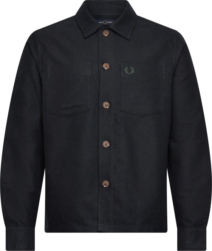 Brushed Twill Overshirt - Black - S