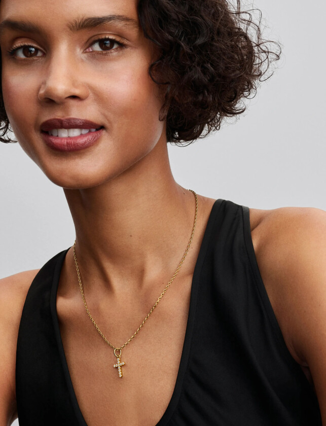 Cross 14K Gold-Plated Dangle With Clear Cubic Zirconia - Gold - ONE SIZE