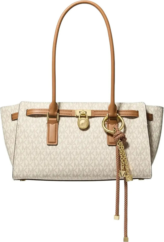 Sm Ew Shldr Tote W Charm - Beige - ONE SIZE