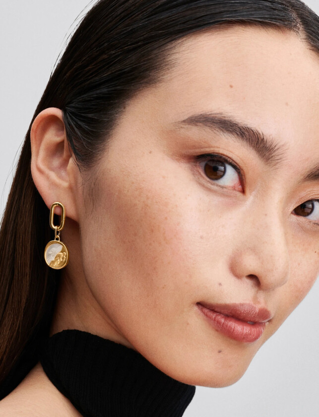 Pegasus 14K Gold-Plated Medallion With Golden White Bioresin Man-Made Mother Of Pearl - Gold - ONE SIZE