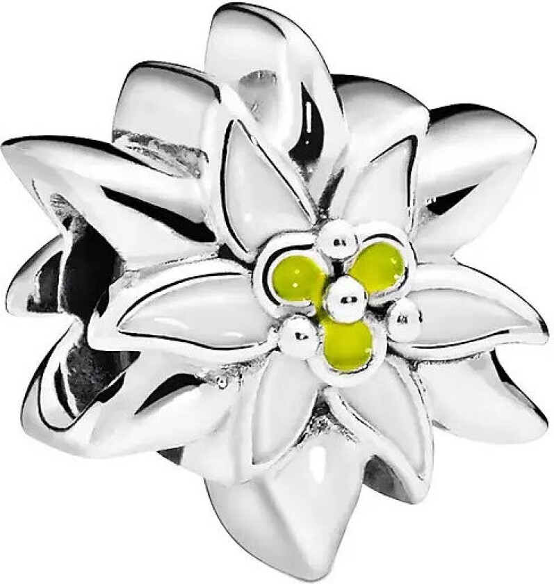 Edelweiss Sterling Silver Charm With White And Yellow Enamel - Silver - ONE SIZE