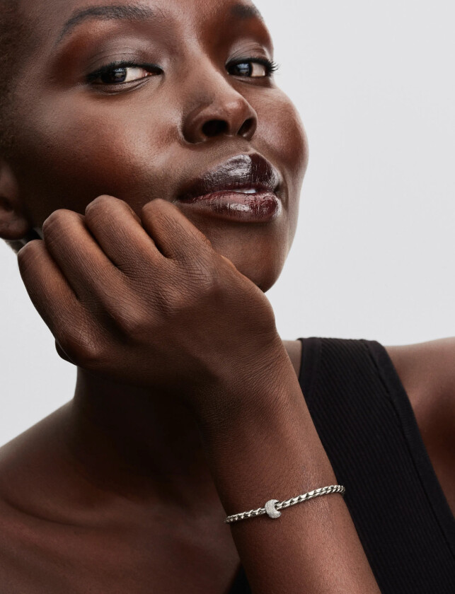 Textured Moon Sterling Silver Mini Charm - Silver - ONE SIZE