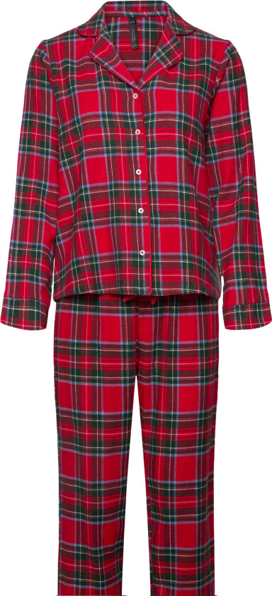 Pj Ls Flannel Twill Check - Red - XS