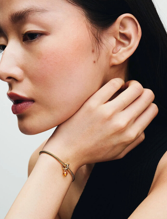 14K Gold-Plated Dangle With Honey Coloured Crystal - Gold - ONE SIZE