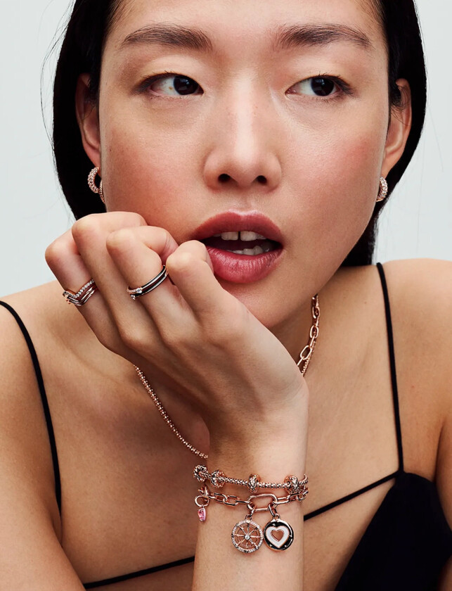 Heart 14K Rose Gold-Plated Mini Dangle With Orchid Pink Crystal And Pink Enamel - Pink - ONE SIZE