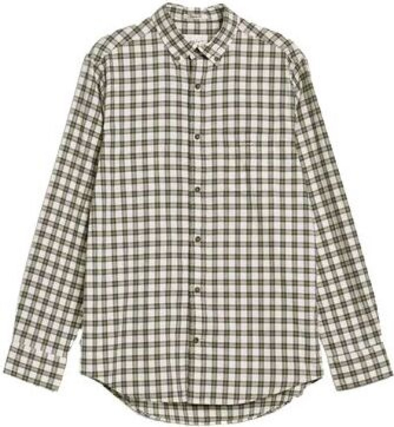 Reg Micro Tartan Flannel Shirt - Cream XL