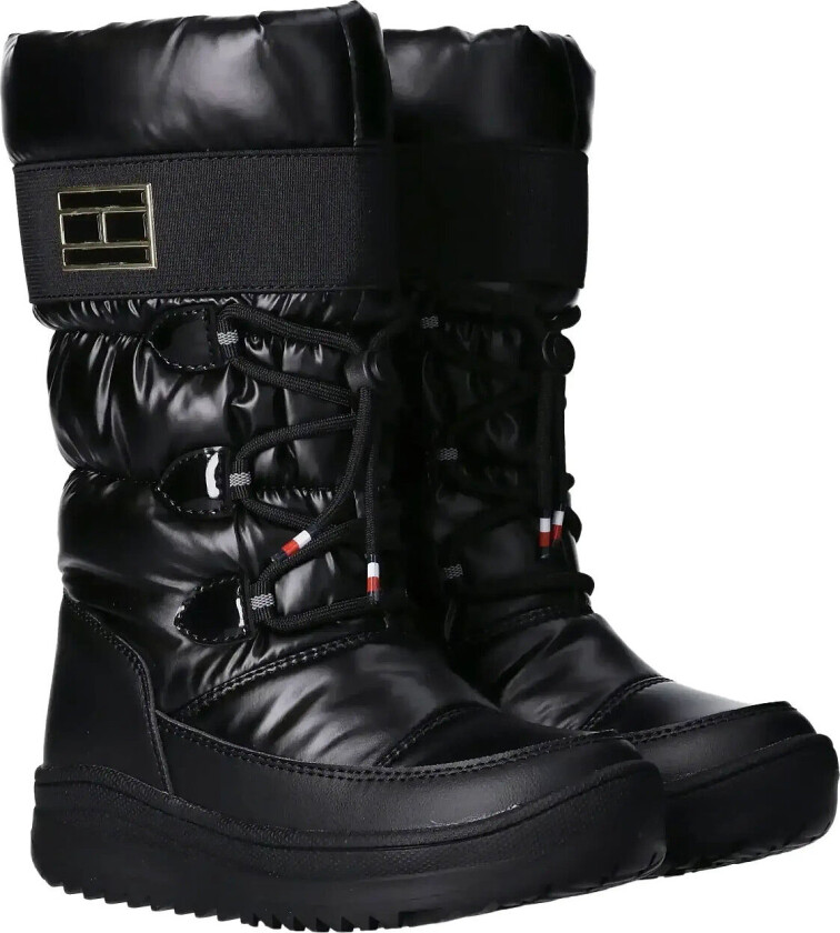 Snow Boots Faux Leather/Nylon Fabric - Black - 33/21.5CM