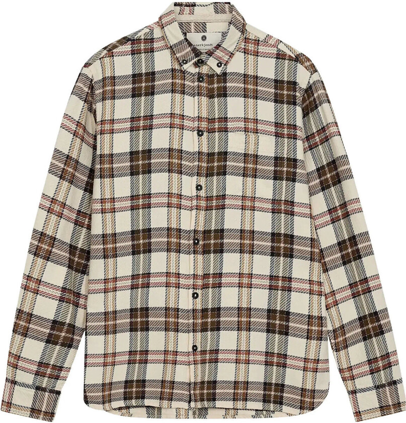 Akleif Twill Check Shirt - Beige - XXL