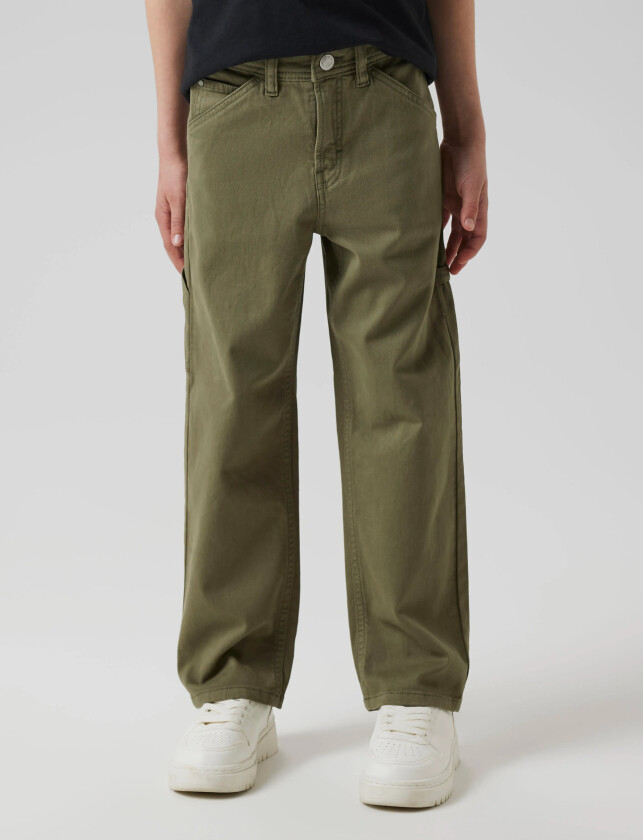 Nkmryan Straight Twill Pant 1880-Ax Noos - Khaki green - 164