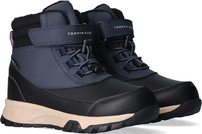 Winter Lace Up Booties Faux Leather/Nubuck - Blue - 30/19.5CM