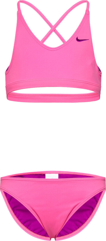 Nike Solid Lace Up Bikini Set - Pink - XL