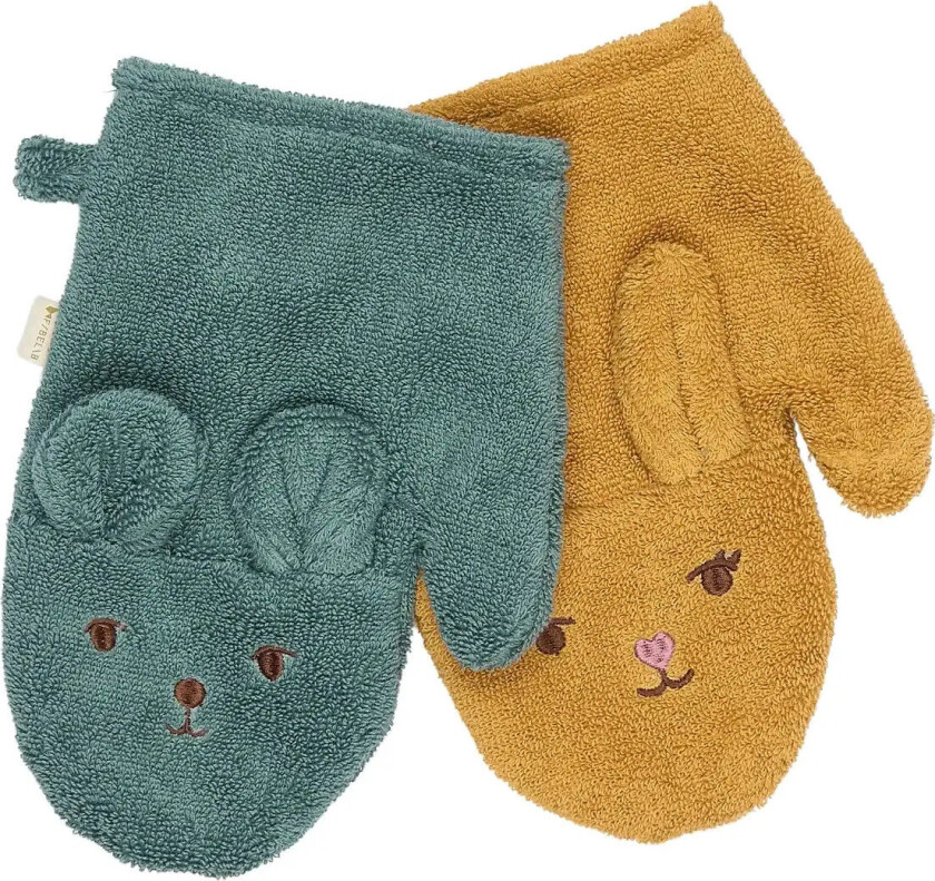 Bath Mitts - 2 Pack - Bear And Bunn - Multi/patterned - ONE SIZE