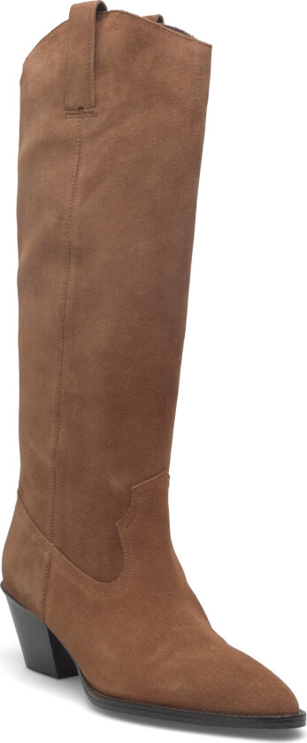 Heel Leather Boot - Brown - 35