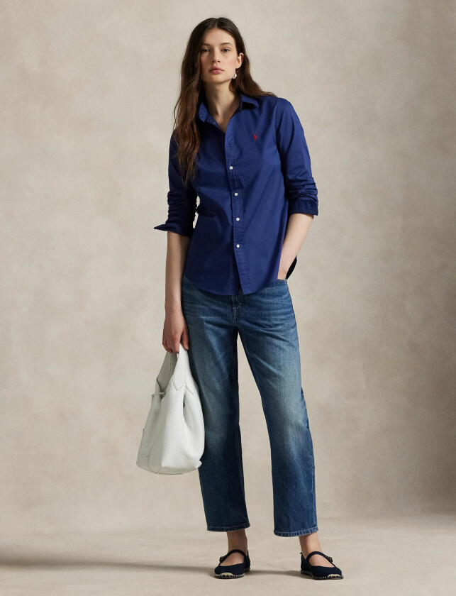 Classic Fit Cotton Twill Shirt - Navy - XS