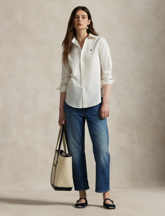 Classic Fit Cotton Twill Shirt - Cream - XL