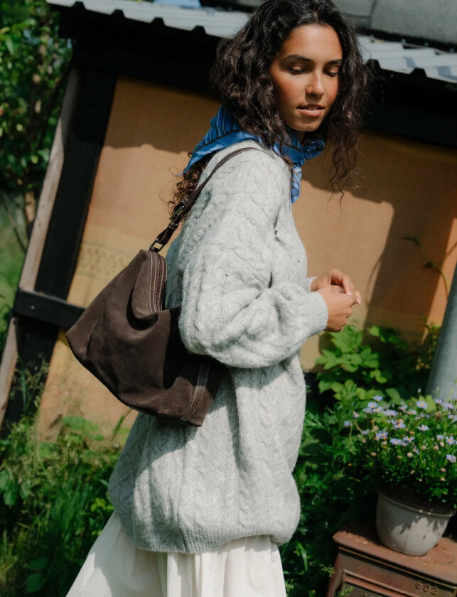 Suede Ginni Medi Bag - Brown - ONE SIZE