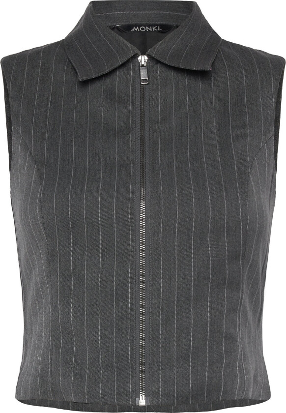 Sleeveless Twill Waistcoat - Grey - 52