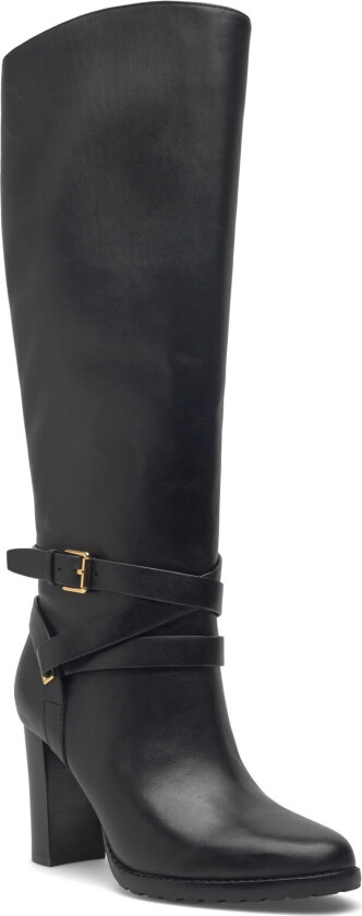 Collins Burnished Leather Tall Boot Heel - Black - 36