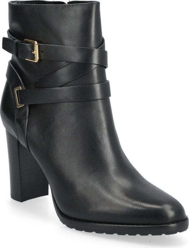 Collins Burnished Leather Bootie Heel - Black - 41
