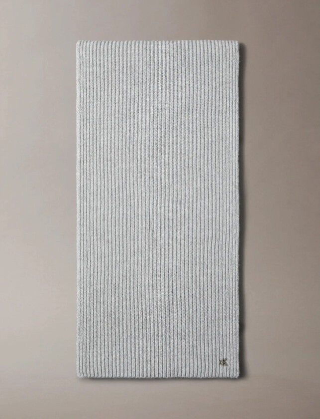 Ck Metal Wool Rib Scarf - Grey - ONE SIZE