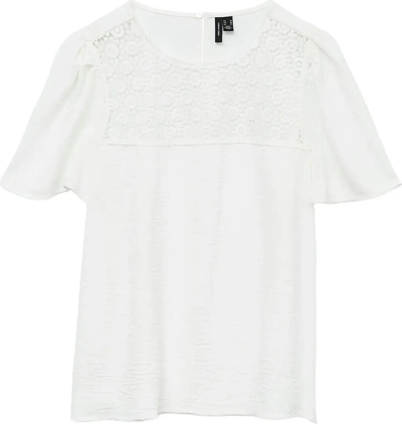 Bilde av Vmmalva Crochet Ss Top Wvn Ga - White - L