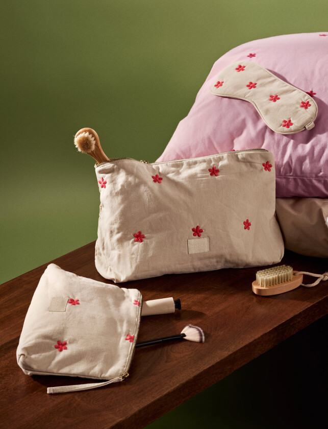 Daisy Karla Toiletry Bag 30X10X20 Cm Sand/Red - Beige - 30 CM