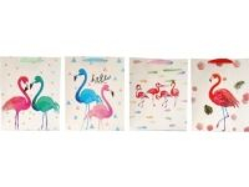 JU-PITER Gavepose flamingoer 8031B 26x32x12cm p12, pris for 1 stk.