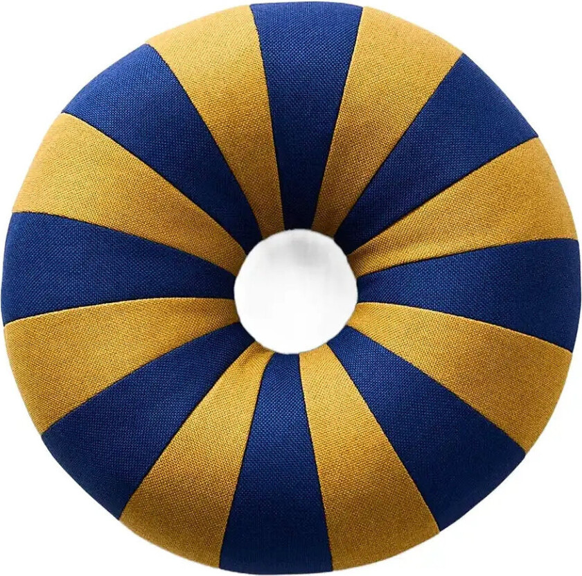 Float Pillow, Dark Blue/Ochre - Multi/patterned - Ø 40 CM