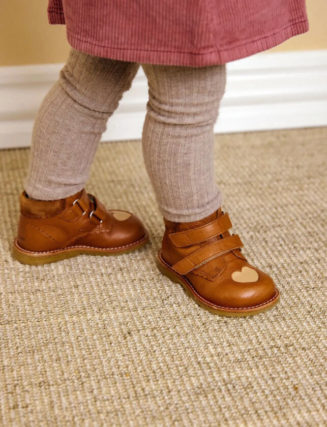 Shoes - Flat - With Velcro - Brown - 21