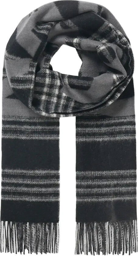Woven Wool Logo Scarf - Black - ONE SIZE