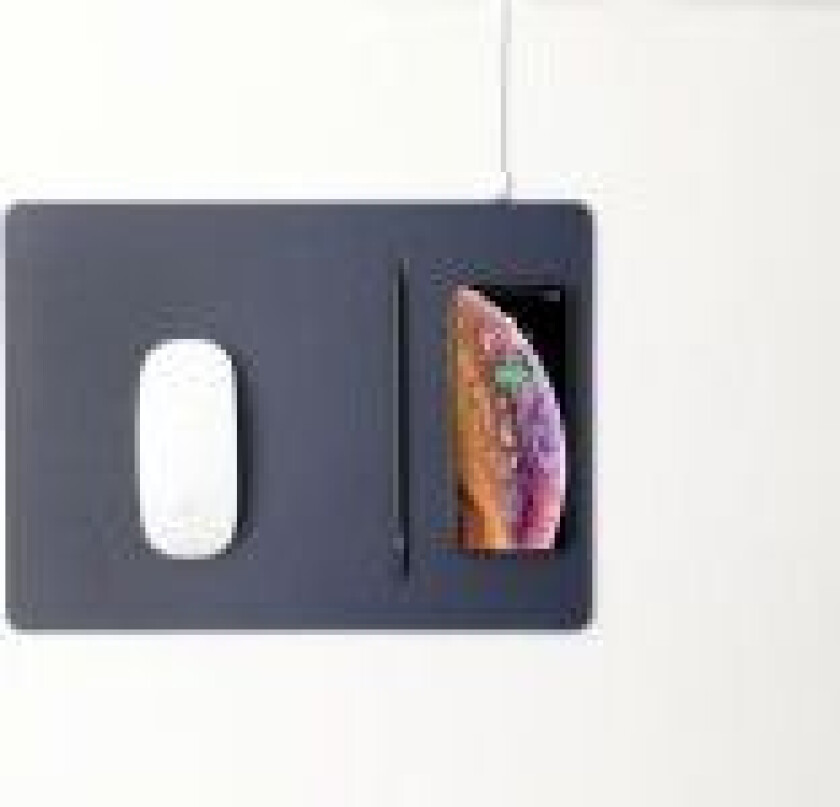 POUT Mouse pad with high-speed wireless charging HANDS 3 PRO dark blue, Blå, Monokromatisk, ABS syntetisk, Polyurethan, USB-strøm, Antiskliunderlag