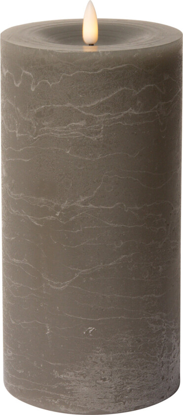 Rustic Finish Led Pillar Candle - Grey - H20CM