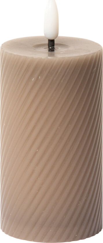 Swirled Led Pillar Candle - Grey - H10CM