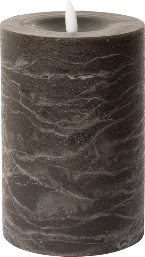 Rustic Finish Led Pillar Candle - Brown - H15CM