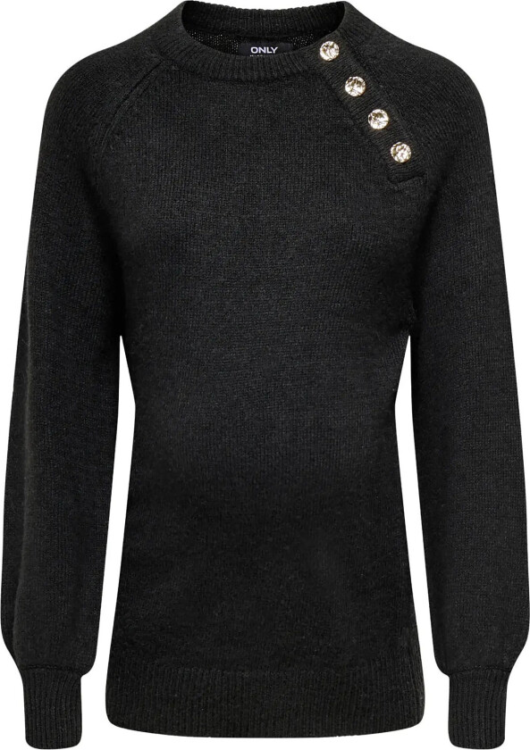 Olmemma Life Ls Button Oneck Knt - Black - XXL