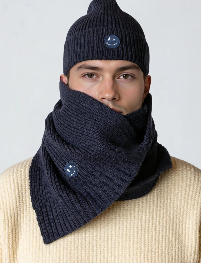 Patrick Scarf Knit - Navy - ONE SIZE