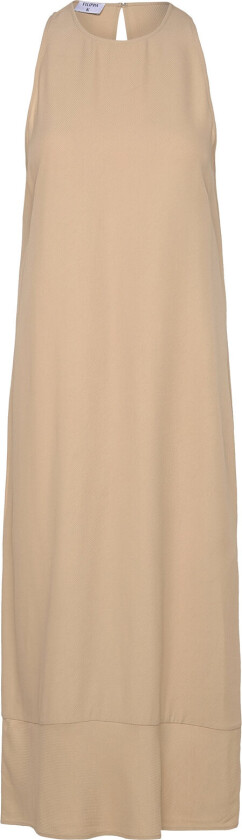 Draped Twill Tank Dress - Beige - 38