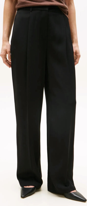 Vis Twill Rlxd Straight Pants - Black - 38
