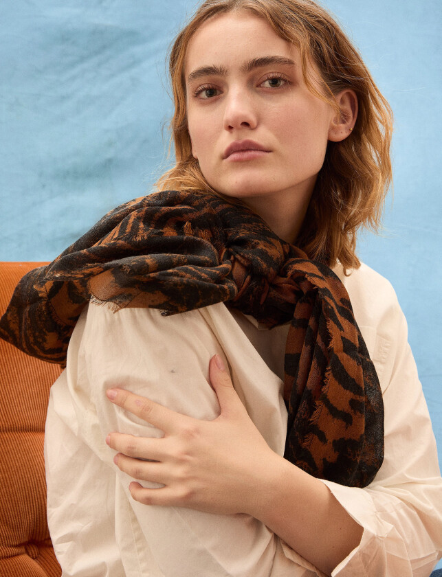 Tigarea Woo Scarf - Brown - ONE SIZE