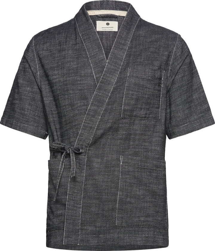 Akjesper Twill S/S Kimono - Black - M